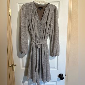 MSK Button-Front Tie-Waist Midi dress